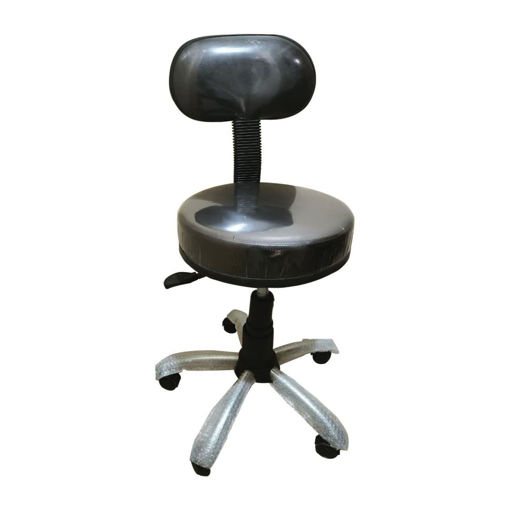 صندلی تابوره چرمی پشتی و جک دار